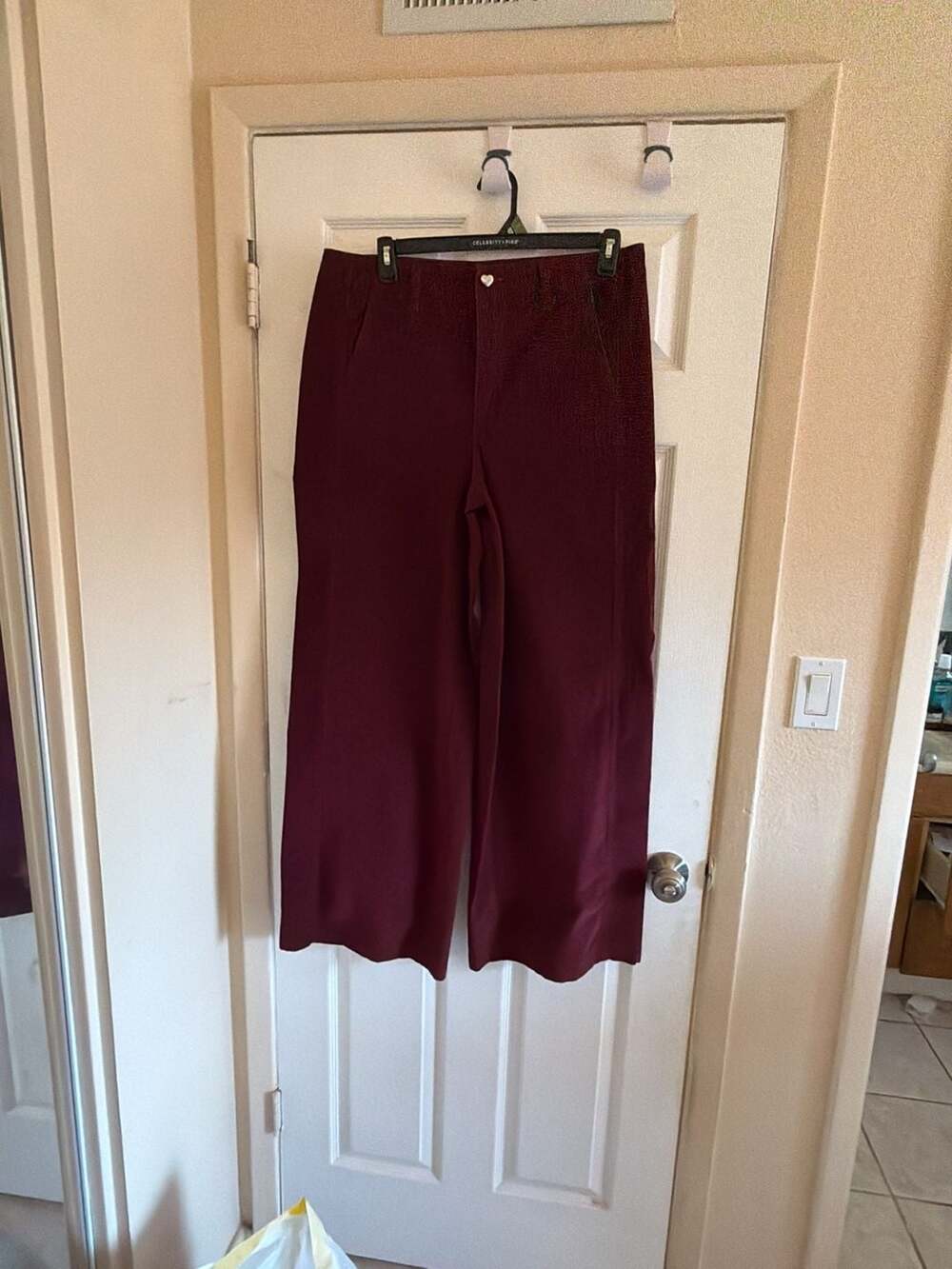 Celebrity Pink Burgundy Wide Leg Corduroy Trousers
